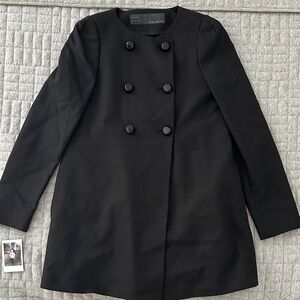 Zara Elegant Black Pea Coat